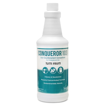 FRESH PRODUCTS Conqueror 103 Odor Counteractant Concentrate, Tutti-Frutti, 32oz, PK12 12-32WB-TU